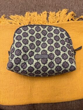 Vera Bradley Mint Green & Purple Quilted Cosmetic Case